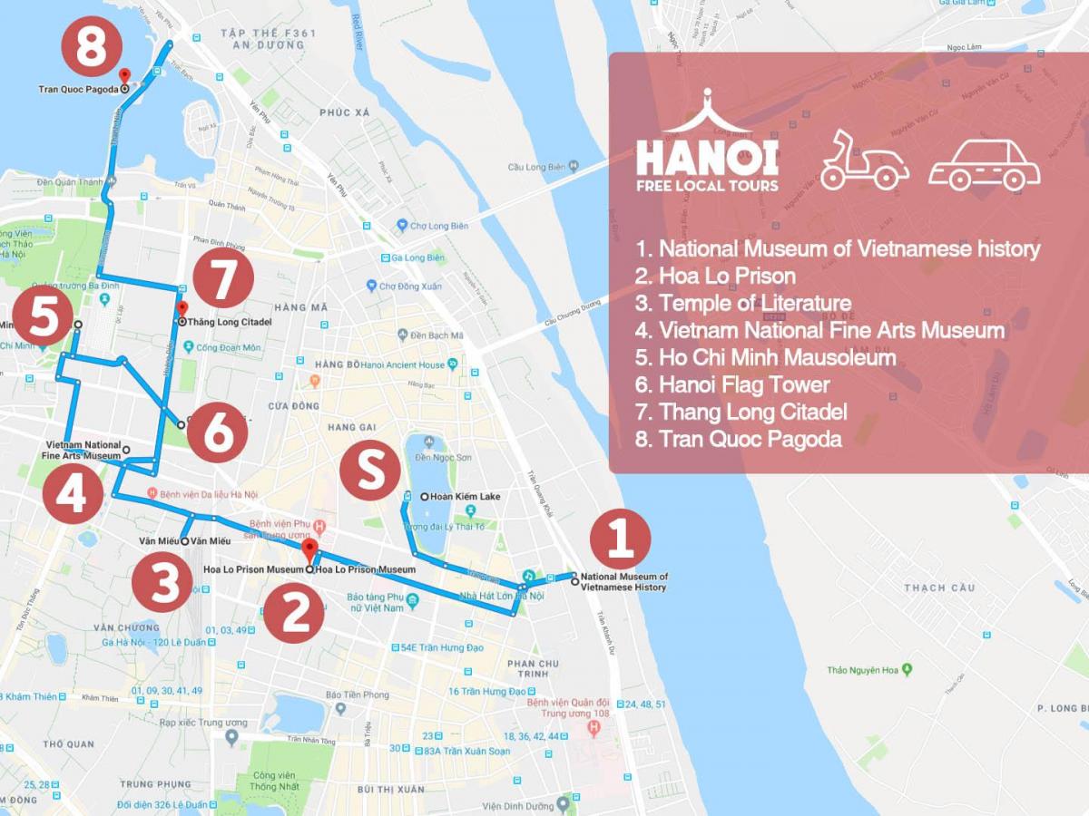 hanoi french quarter walking tour kartta