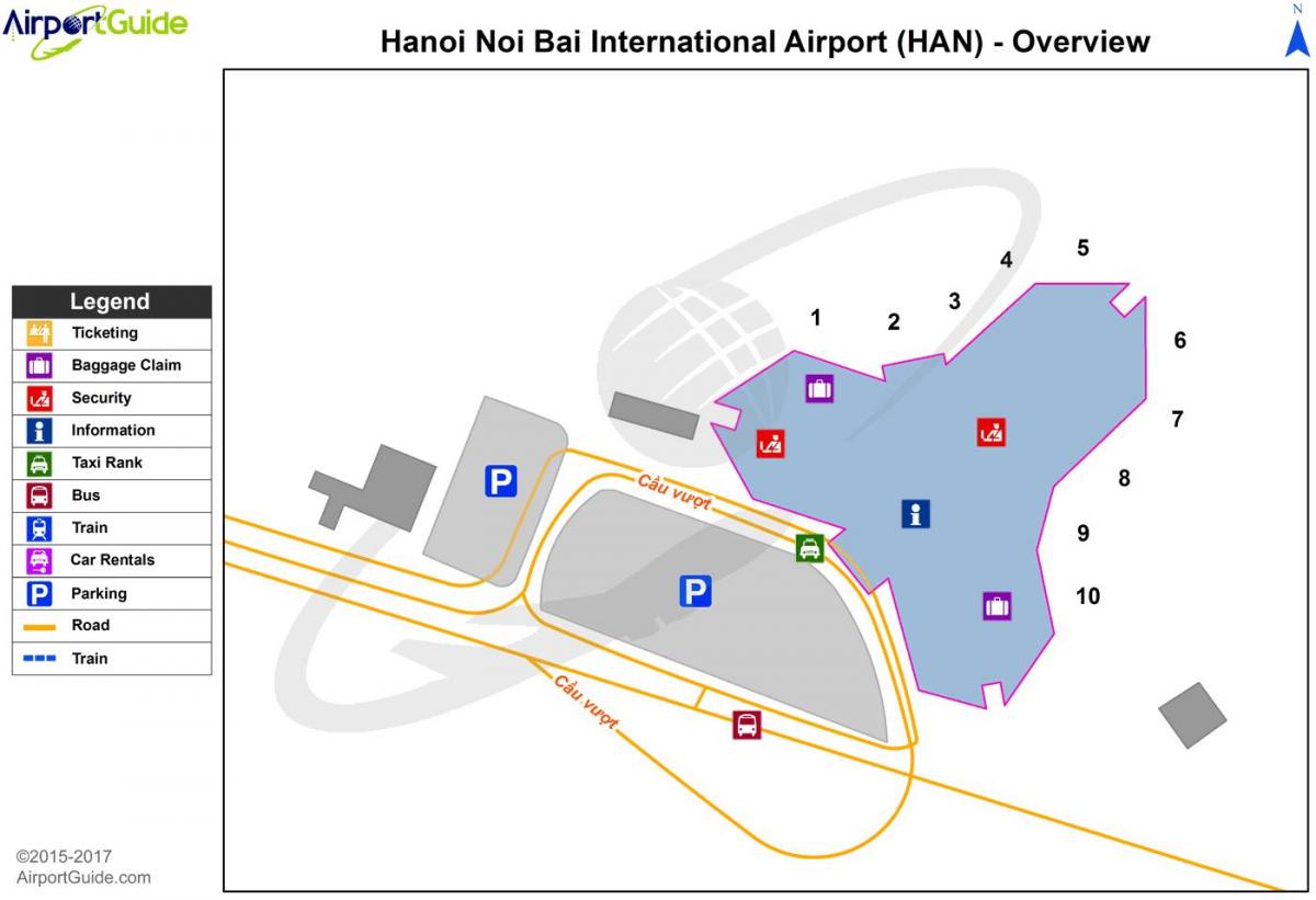 hanoi-kansainvälinen lentokenttä kartta