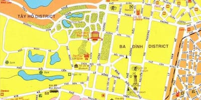 Kartta hanoi kaupungin keskustasta