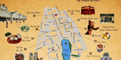 Street map of hanoi old quarter